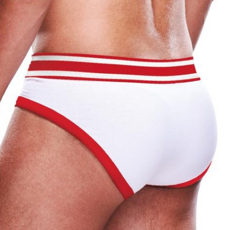 Slip Brief Prowler Blanc - Bandes Et Patte De Chat Rouges - Tailles : S / M / L / XL / XXL - Prowler Underwear