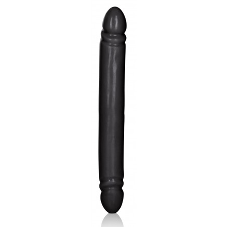 Double Gode Black Jack Smooth - Dong En PVC Noir - 31 Cm / Ø 4 Cm - Calexotics