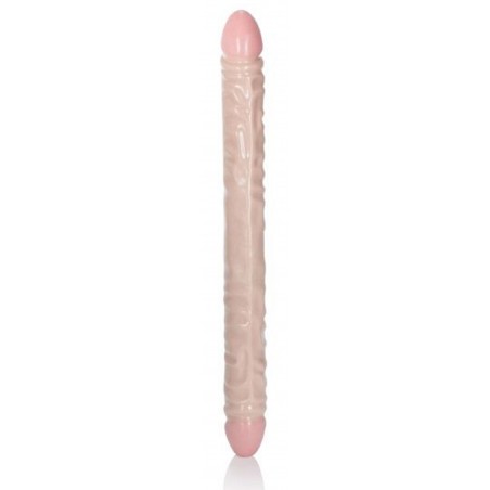 Double Gode Ivory Duo Veined XL - Dong En PVC Chair - 45 Cm / Ø 4 Cm - Calexotics