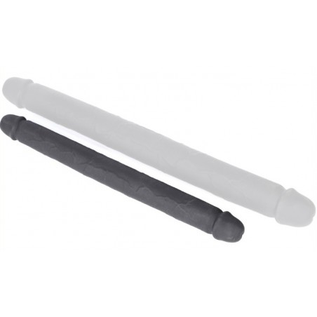 Double Gode Zini S - Dong En Silicone Noir - 39 Cm / Ø 3,6 Cm - Darksil