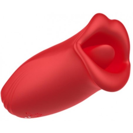 Stimulateur Clitoridien Ember Rouge - Langue Et Bouche - Compact - Rechargeable - Waterproof - 13 m / Ø 5 cm - Action