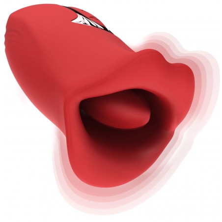 Stimulateur Clitoridien Kisser Rouge - Langue Et Bouche - Compact - Rechargeable - Waterproof - 13 m / Ø 5,7 cm - Toyjoy