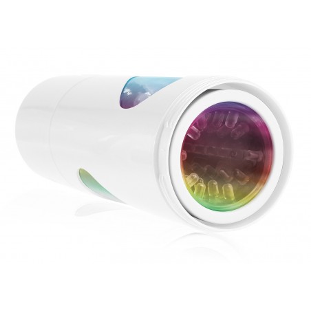 Masturbateur Rotatif Roto Bator Pussy Blanc - A Led - Waterproof - Rechargeable - 24 cm / Ø 8 cm - Pipedream