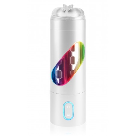 Masturbateur Rotatif Roto Bator Pussy Blanc - A Led - Waterproof - Rechargeable - 24 cm / Ø 8 cm - Pipedream