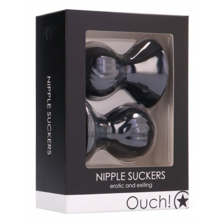 Pompe A Tétons Suckers - Effet Succion - Silicone Noir Sans Phtalate - 7 cm / Ø 5 cm - Ouch
