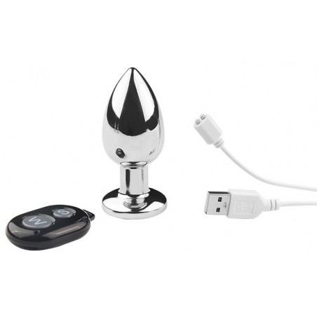 Plug Anal Vibrant Taille S - Massteel - Télécommandé - Thermo-Réactif - Waterproof - Rechargeable - 7,8 cm / Ø 2,7 cm - Fukr