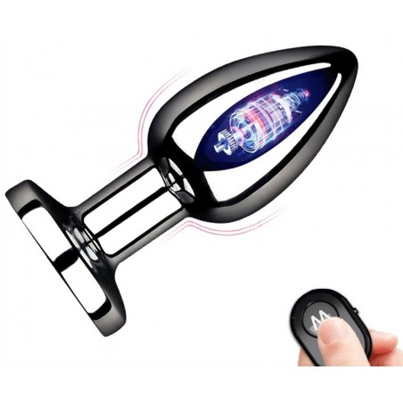 Plug Anal Vibrant Taille M - Massteel - Télécommandé - Thermo-Réactif - Waterproof - Rechargeable - 8,8 cm / Ø 3,5 cm - Fukr
