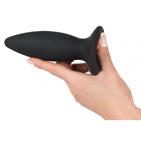 Plug Anal Vibrant Pineconik S - Silicone Noir - Forme Lisse - Rechargeable - 10 cm / Ø 3,3 cm - Black Velvets