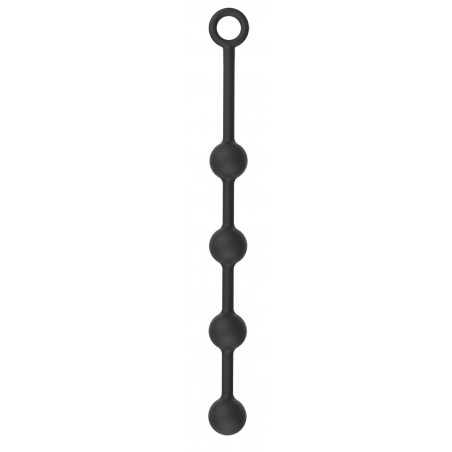 Chapelet Anal - Heavy Balls Medium - 4 Boules En Silicone Noir Souple - Taille M - 29 Cm / Ø 2,8 Cm - Hidden Desire