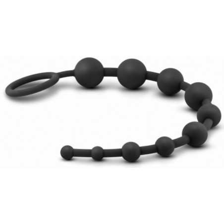 Chapelet Anal - Beads Thai - 10 Boules En Silicone Noir Souple - 27 Cm / Ø De 1 Cm A 2,4 Cm - Anal Adventures