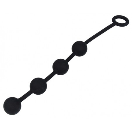 Chapelet Anal - Excite M - 4 Boules En Silicone Noir Souple - 25 Cm / Ø 2,5 Cm - Nexus
