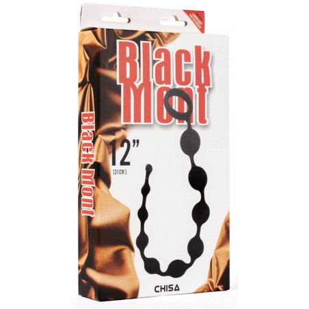 Chapelet Anal - Playful Up - 10 Boules En Silicone Noir Souple - 32 Cm / Ø De 0,8 A 2,6 Cm - Chisa Novelties