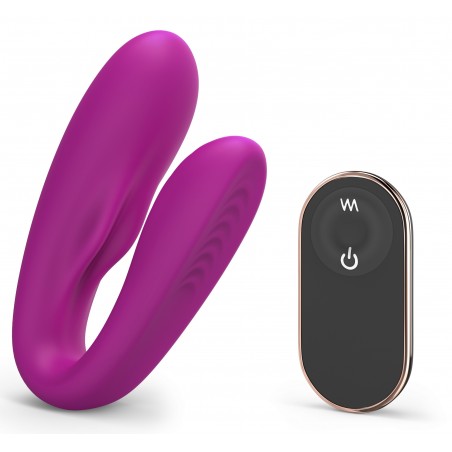 Vibromasseur Pour Couple Flexible - Match Up Violet - Télécommandé - Rechargeable - Etanche - 8,5 cm / Ø 2,4 cm - Love To Love