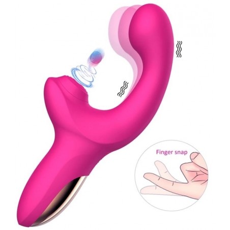 Rabbit - Volse Fuchsia - Tapotement / Doigté Et Vibration - Rechargeable - Waterproof - 11 cm / Ø 4 cm - Action