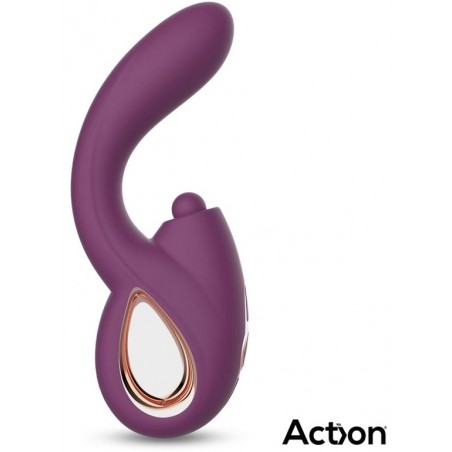 Rabbit - Vinca Violet - Tapotement / Va-Et-Vient Et Vibration - Rechargeable - Waterproof - 11 cm / Ø 3,6 cm - Action