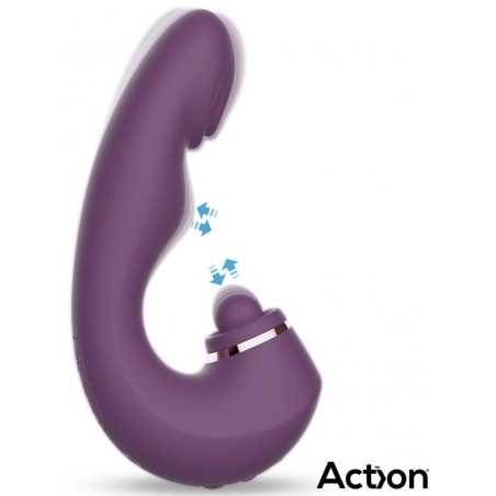 Rabbit - Turis Violet - Tapotement / Pulsations / Vibrations - Rechargeable - Waterproof - 12 cm / Ø 3,4 cm - Action