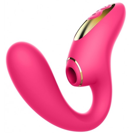 Rabbit - Kissen Duende Fuchsia - Succions Et Vibrations - Waterproof - Rechargeable - 11 cm / Ø 3,5 cm - Chisa Novelties