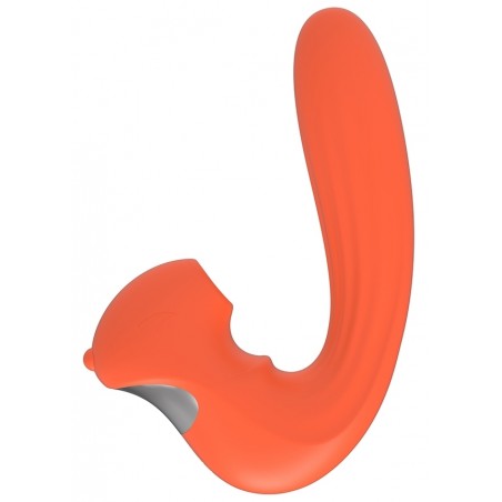 Rabbit - Kraken Orange - Succions Et Vibrations - Waterproof - Rechargeable - 11 cm / Ø 3 cm - Chisa Novelties