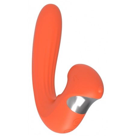 Rabbit - Kraken Orange - Succions Et Vibrations - Waterproof - Rechargeable - 11 cm / Ø 3 cm - Chisa Novelties
