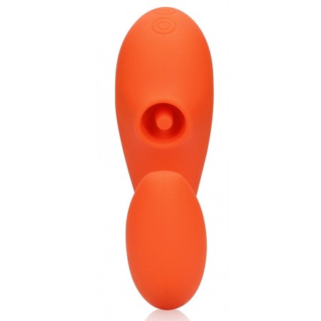Rabbit - Taping orange - Pulsations Et Vibrations - Rechargeable - 12 cm / Ø 3 cm - Loveline