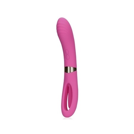 Vibromasseur Polyvalent Lisa Fuchsia - 1 côté Lisse - 1 Côté Tapotement - Rechargeable - 24 cm / De 3,5 A 4,3 cm - Loveline