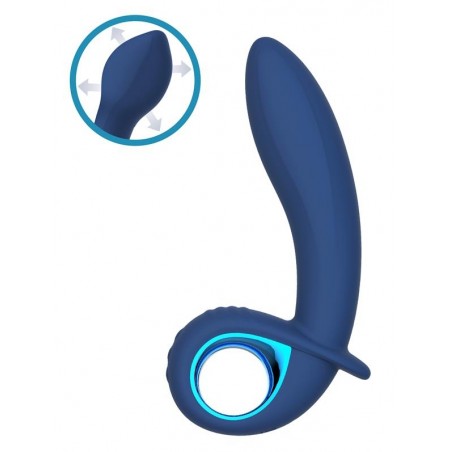 Plug Anal Vibrant Et Gonflant - Alphawork Bleu - Waterproof - Rechargeable - 8 Cm / Ø 3,3 Cm - Intoyou