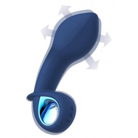 Plug Anal Vibrant Et Gonflant - Alphawork Bleu - Waterproof - Rechargeable - 8 Cm / Ø 3,3 Cm - Intoyou