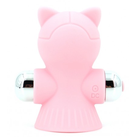 Pompe A Téton Vibrante - Cute Kitty - Effet Succion - Forme De Chat Rose - Rechargeable - 8,5 cm / Ø 6 cm - Generique