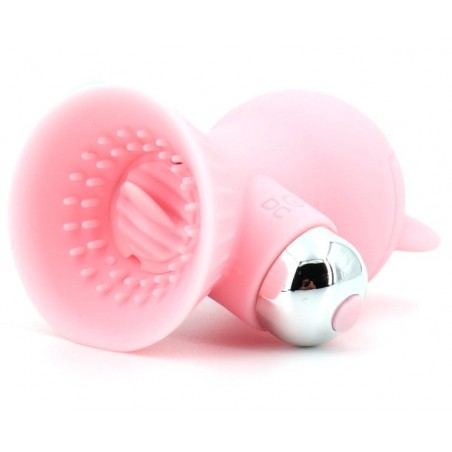 Pompe A Téton Vibrante - Cute Kitty - Effet Succion - Forme De Chat Rose - Rechargeable - 8,5 cm / Ø 6 cm - Generique