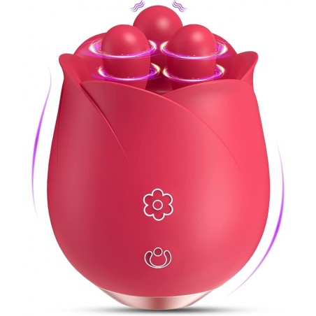 Stimulateur Clitoridien Rotatif - Forget Me Not Rouge - Rechargeable - Waterproof - 8 cm / Ø  6 cm - MyPlayToys