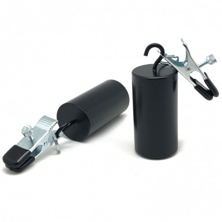 Pinces A tétons Et Poids A Crochet - 2 Cylindres 2 X 200 Gr - Acier Inoxydable Noir - 5 cm / Ø 1,5 cm - The Red