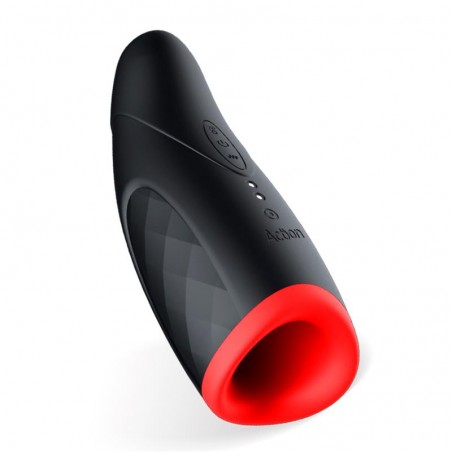 Masturbateur Automatique Owen Two Noir Et Rouge - Vibrant Et Chauffant - Waterproof - Rechargeable - 22 cm / Ø 7,5 cm - Action