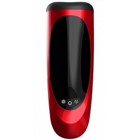 Masturbateur Automatique Ferretti Rouge Et Noir - Vibrant Et Rotatif - Rechargeable - 22 cm / Ø 8 cm - Fukr