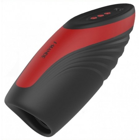 Masturbateur Automatique Chauffant - Vibrations Et Pressions - King Arthur Rouge Et Noir - USB - 20 cm / Ø 8 cm - Suckmetoys