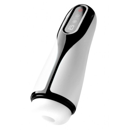 Masturbateur - Bloow Vibes Blanc - Vibrations Et Succions - Ecouteurs Avec Gémissements - USB - 27 cm / Ø 9 cm - Suckmetoys