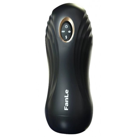 Masturbateur Automatique - Akers Noir - Vibrations Et Succions - Ecouteurs Avec Gémissements - USB - 22 cm / Ø 7 cm - Suckmetoys