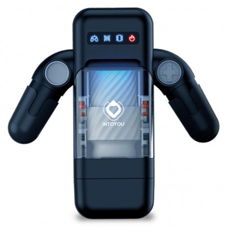 Masturbateur Chauffant - Elon Forme de Robot - Vibrations/Poussées - Support De Smartphone - USB - 13 cm / Ø 3,5 cm - Intoyou