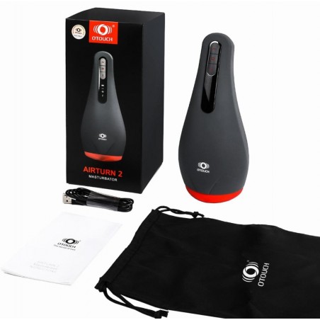 Masturbateur Automatique Chauffant - Airturn2 - Vibration/Succion - Etanche - Rechargeable - 13 cm / Ø 4 cm - Otouch