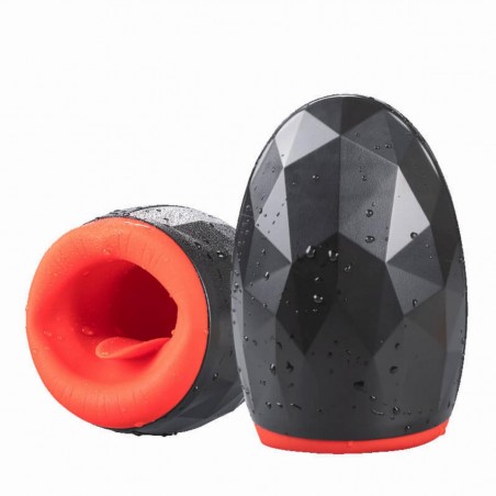Masturbateur Automatique Chauffant - Ninja - Vibration/Léchage - Waterproof - Rechargeable - 12 cm / Ø 3,5 cm - Otouch