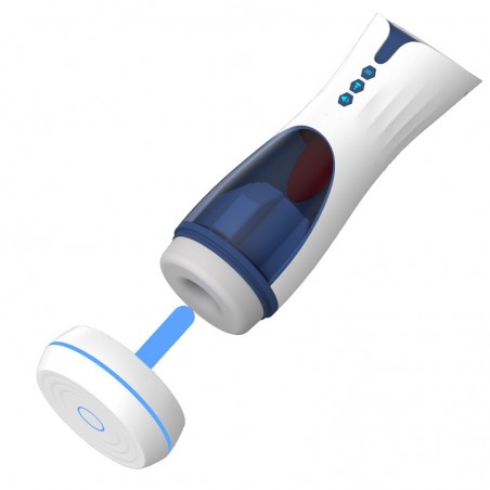 Masturbateur Automatique - Lick Suck Blanc - Léchages Et Succions - Voix Avec Gémissements - USB - 12 cm / Ø 3,5 cm - Suckmetoys