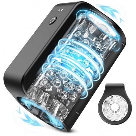 Masturbateur Automatique - Roating Blow Noir - Rotation - Rechargeable - 12 cm / Ø 4 cm - Suckmetoys