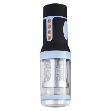 Masturbateur Automatique CM04 Transparent - Pivotant / Bas En Haut - Rechargeable - 27 cm / Ø 8,3 cm - Cruizr