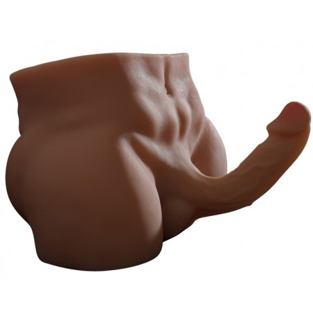 Fessier Dandy Boy Chocolat Avec Pénis Articulé 14 cm / Ø 4 cm - Entrée Anus - 31 cm / 23 cm / 23 cm - MySexPartner