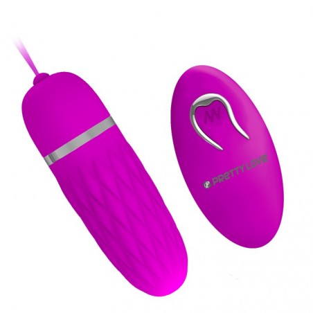Œuf Vibrant - Dawn Violet Strié - Télécommandé - Waterproof - Rechargeable - Silicone doux - 8,5 cm / Ø 3 cm - Pretty Love