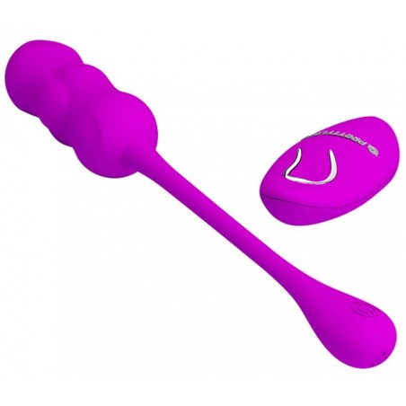 Œuf Vibrant - Leshy Violet 3 Boules - Télécommandé - Waterproof - Rechargeable - Silicone doux - 7,2 cm / Ø 2,8 cm - Pretty Love