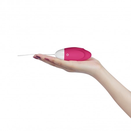 Œuf Vibrant - IJOY Fuchsia - Télécommandé - Waterproof - Rechargeable - Silicone doux - 9 cm / Ø 3,6 cm - Lovetoy
