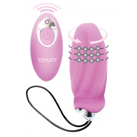 Œuf Crack Me Up Rose - Billes Rotatives - Télécommandé - Waterproof - Rechargeable - 9 cm / Ø 3,4 cm - Toyjoy