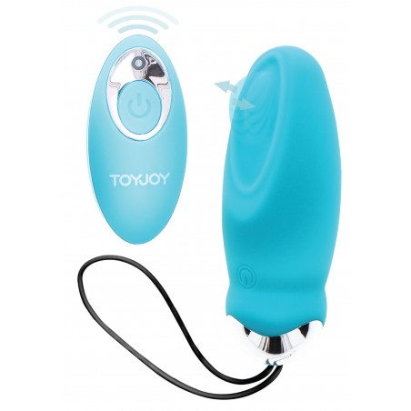 Œuf Vibrant Eggcited Bleu - Tapotements / Vitesses - Télécommandé - Etanche - Rechargeable - 9 cm / Ø 3,3 cm - Toyjoy