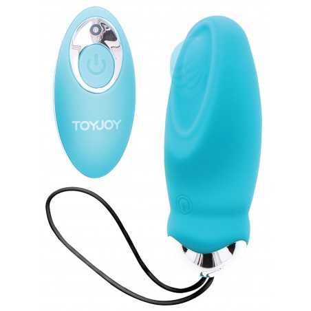 Œuf Vibrant Eggcited Bleu - Tapotements / Vitesses - Télécommandé - Etanche - Rechargeable - 9 cm / Ø 3,3 cm - Toyjoy