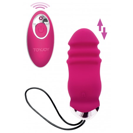 Œuf Vibrant Egg Sunny Fuchsia - Va-Et-Vient / Vitesses - Télécommandé - Etanche - Rechargeable - 9 cm / Ø 3,3 cm - Toyjoy